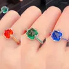 Cluster Rings Women's Luxury Ring Personality Retro Domineering Gem Sapphire To Attend The Banquet Party Business Jewelry