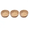 Zestawy naczyń obiadowych 3 szt. Tkany koszyk serwujący domowa torebka owocowa pojemnik na owoc Bambus do przechowywania chleb