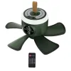 Fans 8000mAh USB -laddningsbar fjärrkontroll Timing Camping Fan 4 Gears Tält Takfläkt med LED -lampa för hemmet utomhusbädd