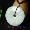 Hängen burmesiska jade blomma hänge jadeite män vita halsband hängar sten man smycken energi amulet naturligt choker halsband