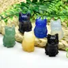 Height Cat Statue Crafts Natural Chakra Stone Carved Crystal Reiki Healing Animal Figurine Gift