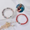 Pulseras Pulseras de cuentas de ojo de tigre de 6 mm Pulsera de proyección de fotos personalizada Pulsera de imagen personalizada Regalos personalizados para hombres y mujeres