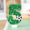 2PCS Candles Football Cake Candles Decoration Soccer Ball Birthday Party Supplies for Kids Toy Gifts Home Decoration Anniversary Cake Candle