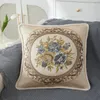 Kussen Europese klassieke stijl decoratieve kussensloop Borduren Bloemen Jacquard Cover Home Office Bed Fauteuil Kussensloop