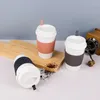 Pots à café tasses réutilisables avec couvercles paille de blé tasse Portable lavable au lave-vaisselle tasse écologique thé expresso