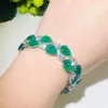 Armband Pera Classic Green Water Drop Cubic Zirconia Double Rows Stora breda armband armband för kvinnors jubileumsfest gåva B159