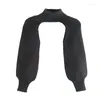 Maglioni da donna Neue Frauen Rollkragen Kragen Langarm Stricken Pullover Femme Chic Design Casual High Street Damen Top