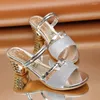 Slippers Woman's Sandals Shoes Summer Style Wedges Pump High Heels glid på Bling Gold Silver Fashion Gladiator 2024 Skodon