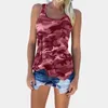 Tanques femininos Mulheres Imprimir Tank Top Undershirt Camisa Sem Mangas Fitness Camuflagem Singlet Musculação Colete Elástico Roupas Respiráveis