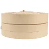 Double Boilers Steamer Dumpling Household Bamboo Steamed Stuffed Bun Food Steaming Basket Reusable Covered Natural