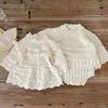 Kleidung Sets Koreanischen Stil Schwester Kleidung Säuglings Baby Mädchen Stricken Kleidung Anzug Frühling Herbst Baby Strampler Mädchen Kleid Kinder Pullover