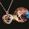 Collar con dije para parejas personalizadas, collares con colgante de foto, proyección de te amo, amantes de la memoria, joyería de moda, los mejores regalos de aniversario