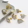 Charme WKT JF329 Natural Ewater Pearl Perle Irregular Stud Oreads Style Classic Conçu pour la boucle d'oreille pour femmes