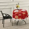 Pano de mesa natal inverno flocos de neve toalha de mesa presente de natal dourado brilhante toalhas de mesa redondas para cozinha festa jantar decoração 60 Polegada