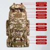 Borse da escursionismo 100L Zaino da campeggio grande da escursionismo Sistema Molle Tessuto Oxford Borsa di stoccaggio impermeabile Zaino tattico da uomo multifunzione militare YQ240129