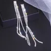Stud Trendy Długie kolczyki z frędzlami dla kobiet bijoux w stylu koreański błyszczący kryształowy kolczyk w wesele impreza biżuteria mody prezenty YQ240129