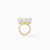 Rings Kurshuni Aangepast Gevrouwde ThreePearls Ring For Women Gold Color Luxury Quality Sieraden 2022 Nieuwe trend Koreaanse mode -ins