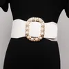 Kvinnors landningsmode Pearl Buckle Elastic Cummerbunds Female Dress Corsets Waistband Belts Decoration Wide Belt R31763045