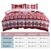 Conjuntos de cama Conjunto de capa de edredão de Natal Vermelho Padrão de floco de neve Folha de cama Fronha