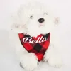 Köpek Giyim Kişiselleştirilmiş İşlemeli Premium Kontrol Edilmiş Adı Kimlik Bandana Özel Eşarp Evcil Pet Aksesuarları Neckerchief Havlu