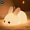 Veilleuses tactile capteur LED télécommande 16 couleurs USB Rechargeable Silicone lapin lampe pour enfants bébé jouet cadeau