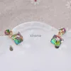 Женские серьги-гвоздики с радужными кристаллами и стразами в стиле бохо, серебряные серьги с цирконом и камнем, длинные висячие серьги с кристаллами для женщин и девочек YQ240129