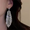 Stud classique plume style cristal boucles d'oreilles pour femmes or argent couleur géométrique strass boucles d'oreilles bijoux cadeau YQ240129