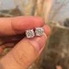 Charme knriquen 100% sier sparking 6*6mm simular moissanite diamante casamento noivado brincos de orelha jóias finas atacado