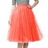 Jupes Genou Haute Pettiskirt Pour Femmes Maille Tulle Tutu Ball Dancewear Demi-Jupe Carnaval Fête D'anniversaire Princesse A-ligne Plissée