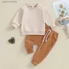 Giyim setleri bahar sonbahar 0-3 yıl yenidoğan erkek bebek 2pcs kıyafetler set düz renkli sweatshirt pantolon toddler kıyafetler bebek kostüm