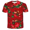 Homens camisetas 3D Nordeste China Flores Impressão Camisa para Homens Kid Moda Streetwear Cool Mangas Curtas Coloridas Y2K Roupas Tee