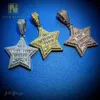 je star of david pendant charms pentagramカスタムジュエリーメーカーバゲットカットシエモイサナイトヒップホップロックギフトセット