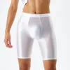 Mutande da uomo Pantaloncini di seta di ghiaccio oliati lucidi Sport Palestra Compressione Boxer Slip Quick Dry Leggings da surf corti Pantaloni attillati sexy senza cuciture