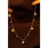 Xinfly Brand Love Series Luxury Jewelry Dangle Heart Shape Charm Pendant 18k Solid Gold Choker Chain Necklace for Women