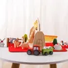 Sortieren Nesting Stapelspielzeug Baby Holzspielzeug Scheune Modell Stapelwaage Montessori Wagen Tierblock abnehmbares Puzzlespiel Neugeborenes Geschenk 24323