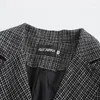 Herenjassen Mode Wollen Jas Herenjas Slanke Blazer Vintage Revers Knop Trendy Geruite Jacquard Lange Mouw Jassen Voor Mannelijke 2024