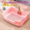 Housebreaking Pink/Green/Beige Large Cat Litter Box Drawer Style Kitten Litter Toilet Trainer Pot Tray With Shovel Pet Supplies 41x30x15cm