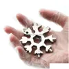 Professional Hand Tool Sets Bicycle Repairing 18In1 Stainless Steel Snowflake Tool Hexagon Wrench 6 7 8 9 10 11 12 14Mm Mtifunctional Dhlw4
