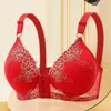Bras Jacquard Trim Bra Supportive Lace For Middle-aged Women Comfortable Lightweight Adjustable Undergarment With Elderly