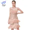 Bühnenkleidung, Pailletten-Quastenkleid, lateinamerikanisches Tanzkleid, Bühnentanz-Performance-Kleid, Performance-Kleid, Tanzkleid