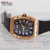 Richardmill Wacthes Automatisk lindning SplitsConds Chronograph Richardmill RM067 Ultra Thin Mens Watch 18K Rose Gold Black Disc Dature Display Automatisk mech v745