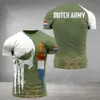 Herr t-shirts 2022 Nya sommararmé-veteran 3D-tryckt t-shirt för män franska soldatfält veteraner kamouflage commando tees korta ärm toppar