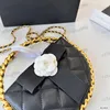 24c Camellia Makeup Bag Designer Torba na ramię 18cm skórzana Diamond Gold Hardware Metal Bluk Bow Luksusowy Tote Matelasse Bag Crossbody Bag Fashion Sacoche Torebka