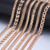 Łańcuchy personalizowane naszyjnik dla kobiet 585 Rose Gold Venitian Curb Slail Foxtail Link Mashing Jewelry 50 cm 60cm CNN11261D