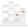 Necklaces Natural White Honeycomb Jewelry Earrings Necklace Storage Rack Holder Jewelry Display Stand Up to Hold 9 Earrings