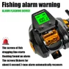 Recarregável 72 1 carretel de arremesso de pesca digital w linha precisa contador grande display alarme mordida ou haste mar carbono 240127