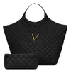 Duża torba na pikowana torebka designer luksusowa torba plażowa torby dla kobiet worka na ramiona owcza skórka