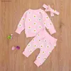 Set di abbigliamento Citgeett Primavera Nuovo Autunno Autunno Neonate Neonate 3 pezzi Set Manica lunga Bella stampa Top + Pantaloni lunghi + Fascia per capelli Abiti per bambini