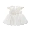 Sukienki dla dziewcząt Born Dziewczyny Koronna sukienka haftowa onesie dla niemowląt maluch małych ubrań miękki bawełniany letni kostium