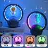 Nattljus Magnetiska leviterande astronaut LED -ljus RGB -atmosfärslampa med musikspelare Bluetooth -högtalarbord Rumdekor gåva